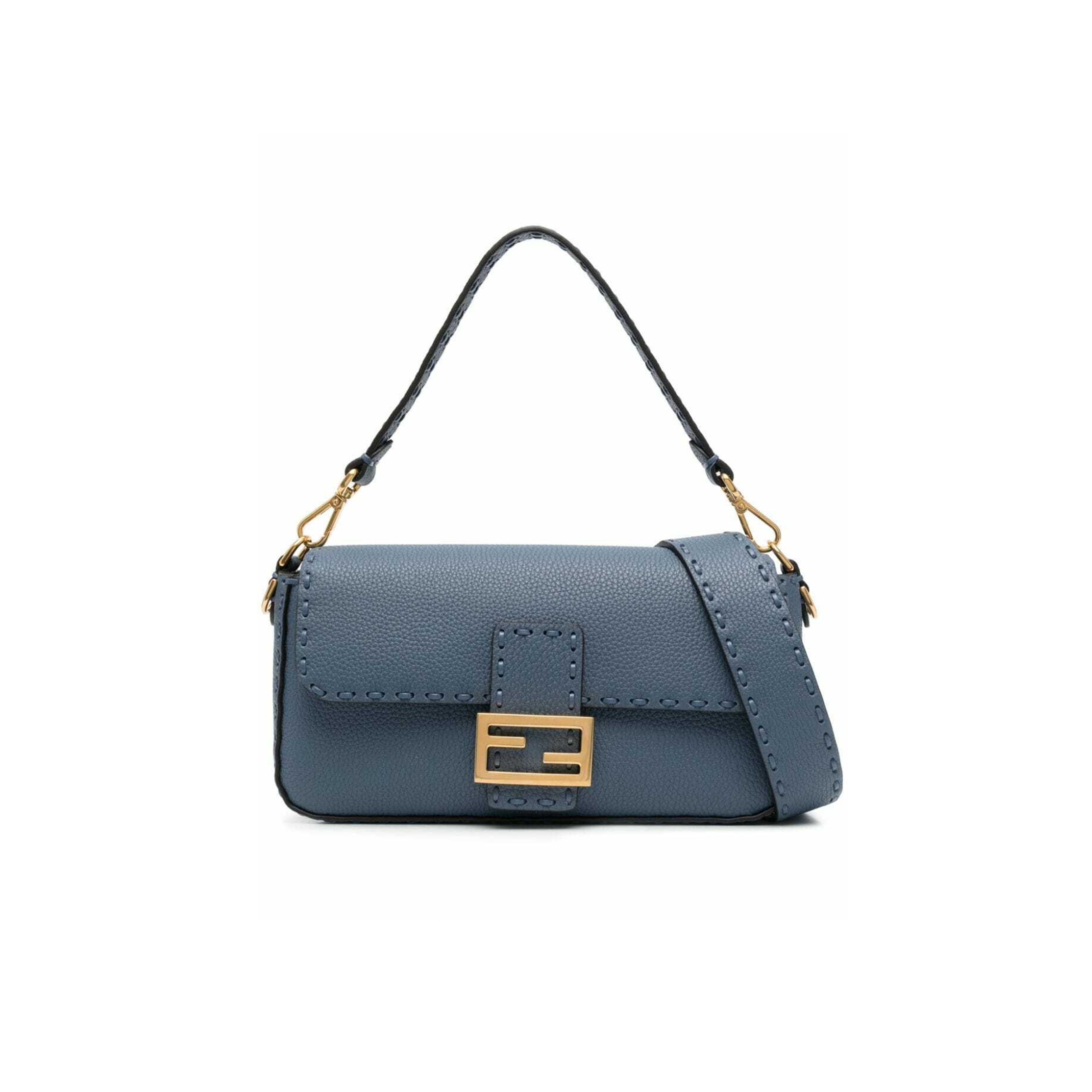 F**di baguette leather shoulder bag (28*15*6.5cm)